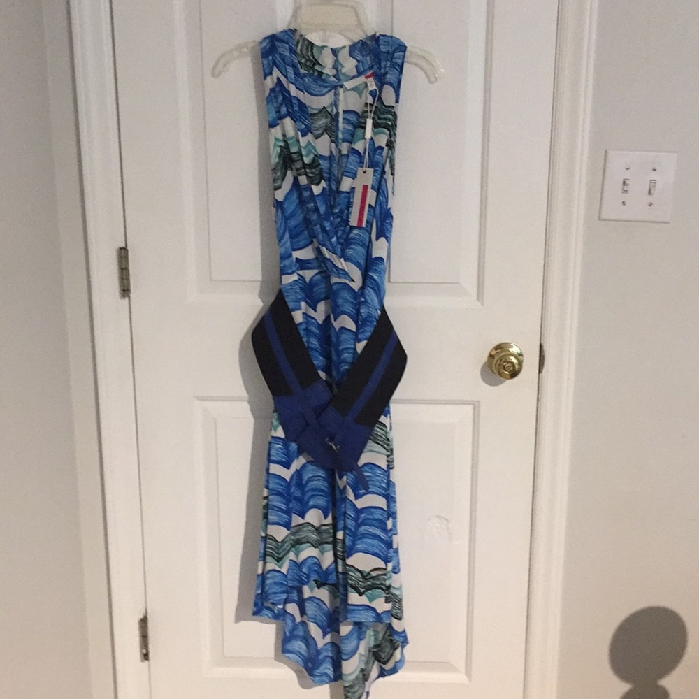 Tracy Reese High Low Halter dress with Belt L